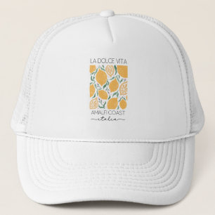 La Dolce Vita Amalfi Coast Italy Lemons Travel Trucker Hat