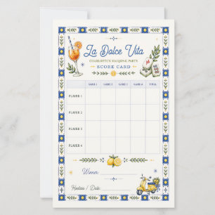 La Dolce Vita American Mahjong Score Card