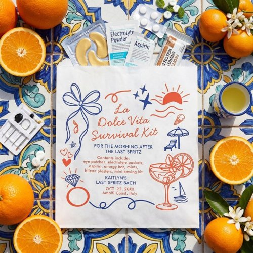 La Dolce Vita Bachelorette Party Survival Kit Favor Bag