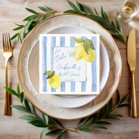 La Dolce Vita blue stripes lemons bridal shower