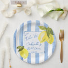 La Dolce Vita blue stripes lemons bridal shower