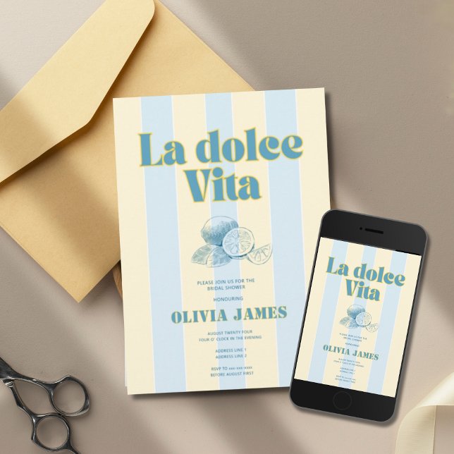 La dolce vita bridal shower invitation (Creator Uploaded)