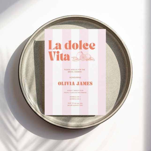 La dolce vita bridal shower invitation (Creator Uploaded)
