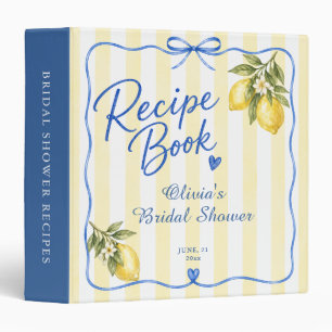 La Dolce Vita Bridal Shower Recipe Book 3 Ring Binder