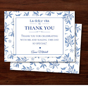 La Dolce Vita Bridal Shower Thank You Card