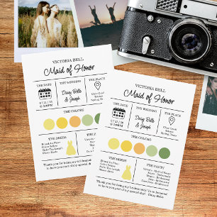 La Dolce Vita Bridesmaid Information Card
