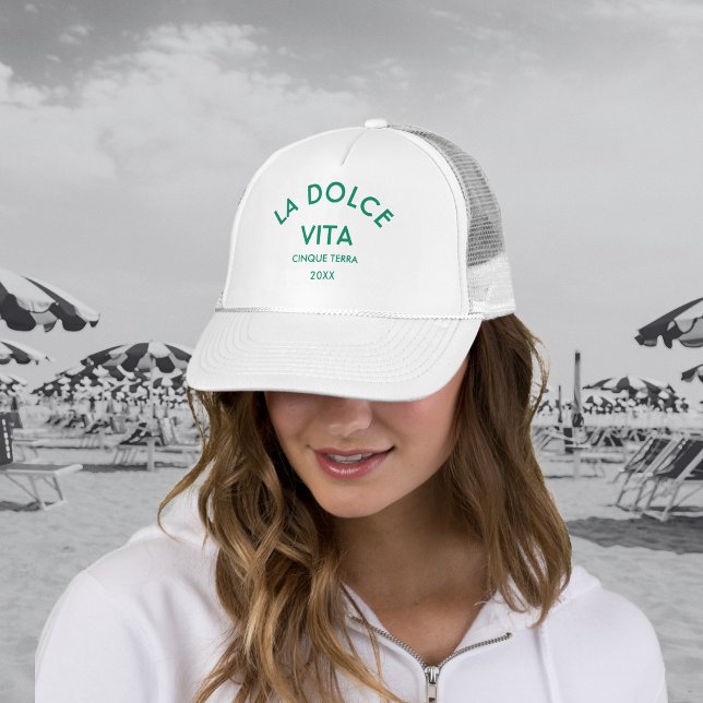 La Dolce Vita Cinque Terra Sea Green Trucker Hat (Creator Uploaded)
