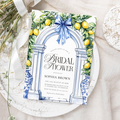 La Dolce Vita Citrus Greenery Bridal Shower Invitation