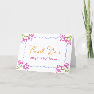 La Dolce Vita Colorful Floral Bridal Shower Thank You Card