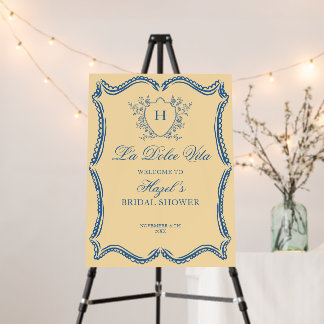 La Dolce Vita Crest Welcome Sign Bridal Shower