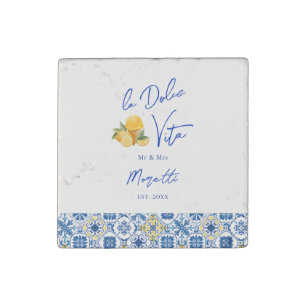La Dolce Vita Custom Newlywed Stone Magnet