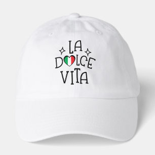 La Dolce Vita Cute Italian Flag Heart Hat