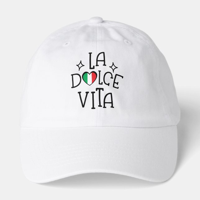 La Dolce Vita Cute Italian Flag Heart Hat (Front)