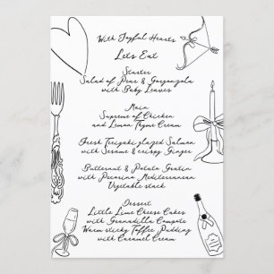 La Dolce Vita Doodle Handwritten Wedding Menu