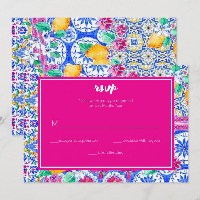 La Dolce Vita Elegant Flat Save The Date Card (Front/Back)