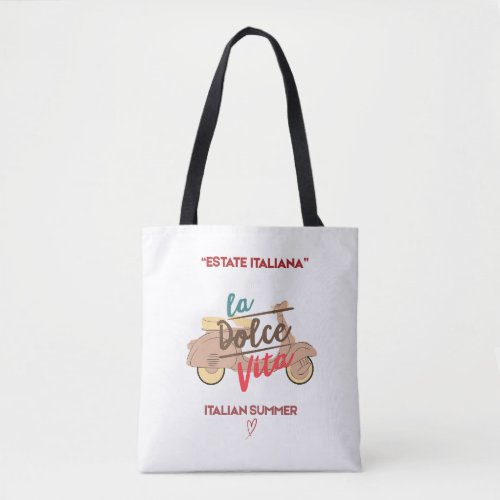 La Dolce Vita Estate Italiana Scooter Luxury Tote Bag