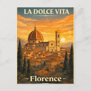 La Dolce Vita - Florance Vintage Travel Poster Holiday Postcard