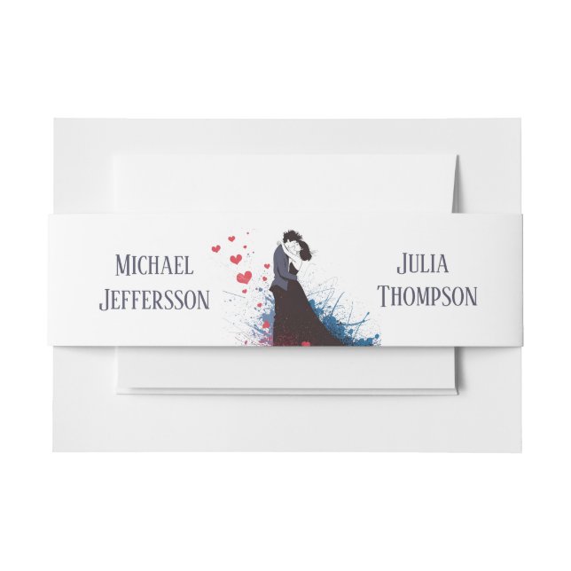 La Dolce Vita French Inspiration Classic 1940s  Invitation Belly Band (Front Example)