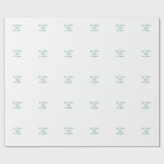 La Dolce Vita green blue pastel name date wedding Wrapping Paper