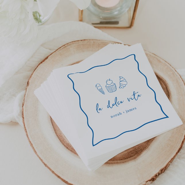 "La Dolce Vita" Handwritten Bridal Shower Napkins (Creator Uploaded)