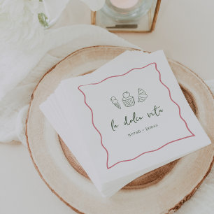 "La Dolce Vita" Handwritten Bridal Shower Napkins