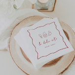 "La Dolce Vita" Handwritten Bridal Shower Napkins<br><div class="desc">This beautiful Italian inspired bridal shower design features handwritten style cursive lettering accented with a wavy scribble ribbon border in tomato red. Hand drawn illustrations of gelato, a cupcake, and a pastry complete the design for a summery Amalfi Coast look. These elegant Mediterranean bridal shower napkins feature "la dolce vita"...</div>