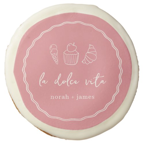 La Dolce Vita Handwritten Bridal Shower Sugar Cookie