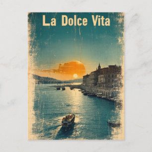 . La Dolce Vita - Inspired by 1960s Posters Holiday Postcard
