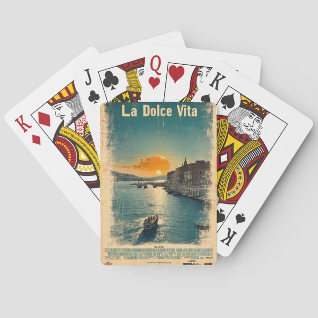 . La Dolce Vita - Inspired by 1960s Posters Poker Cards (Back)