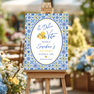 La Dolce Vita Italian Birthday Party Welcome Sign