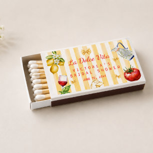 La Dolce Vita Italian Bridal Shower Favor gift Matchboxes