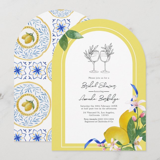 "La Dolce Vita" Italian Bridal Shower Invitation (Front/Back)