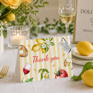 La Dolce Vita Italian Bridal Shower  Letterpress Thank You Card