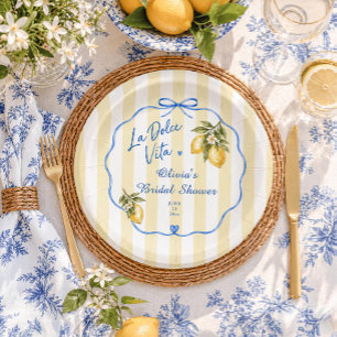 La Dolce Vita Italian Bridal Shower Paper Plates