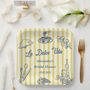 La Dolce Vita Italian Bridal Shower Party Paper Plates