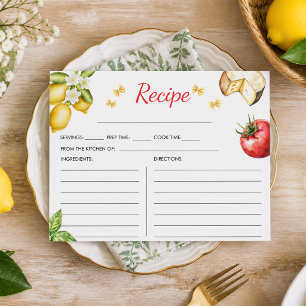 La Dolce Vita Italian Bridal Shower Recipe Enclosure Card