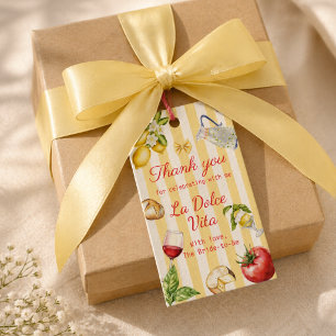 La Dolce Vita Italian Bridal Shower Thank you Gift Tags