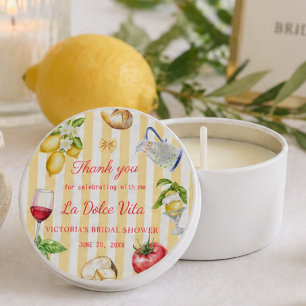 La Dolce Vita Italian Bridal Shower Thank you Mini Candle Favors