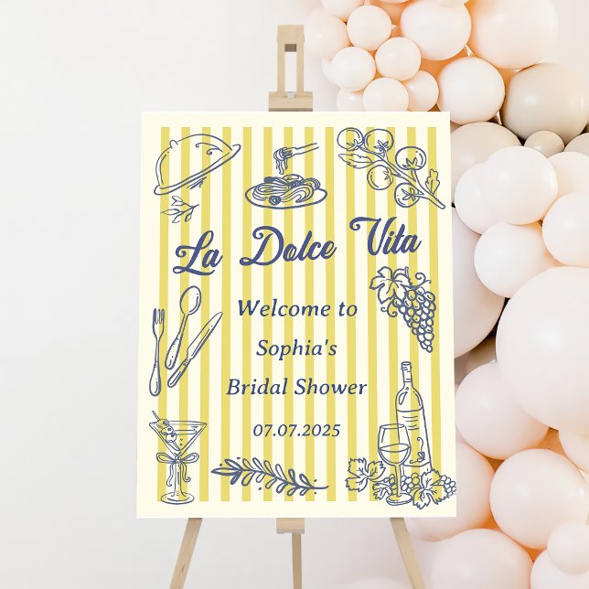 La Dolce Vita Italian Bridal Shower Welcome Sign (Creator Uploaded)