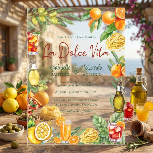 La Dolce Vita Italian Citrus Cocktail Wedding  Acrylic Invitations