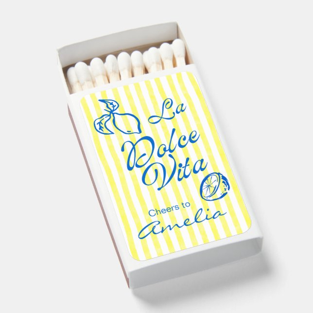 La Dolce Vita Italian Coast Lemon Matchboxes (Front Open)