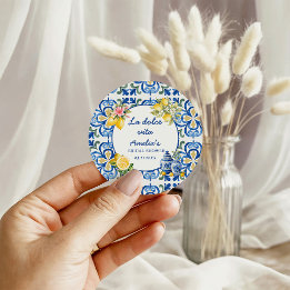la Dolce Vita Italian Dinner lemon bridal shower Classic Round Sticker