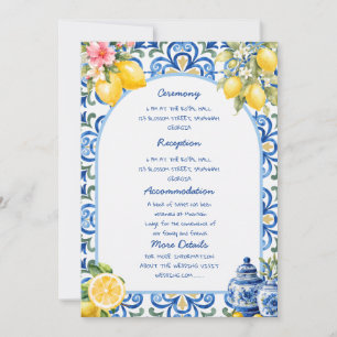 la Dolce Vita Italian Dinner lemon bridal shower Invitation