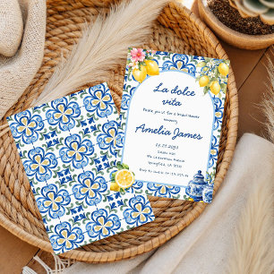 la Dolce Vita Italian Dinner lemon bridal shower Invitation