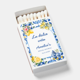 la Dolce Vita Italian Dinner lemon bridal shower Matchboxes