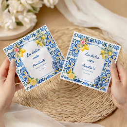 la Dolce Vita Italian Dinner lemon bridal shower Napkins