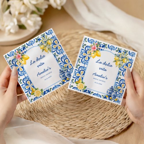 la Dolce Vita Italian Dinner lemon bridal shower Napkins