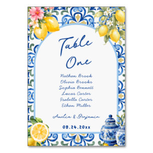 la Dolce Vita Italian Dinner lemon bridal shower Table Number