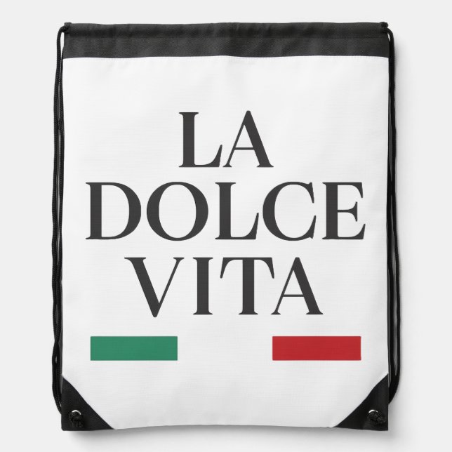 La Dolce Vita Italian Drawstring Backpack (Front)