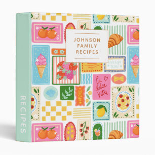 La Dolce Vita Italian French Personalized Colorful 3 Ring Binder